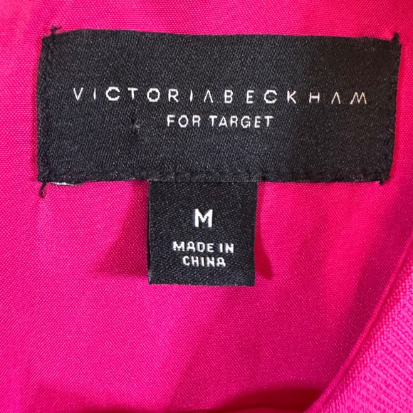 Victoria Beckham Pink Ruffle Hem Shift Dress Sleeveless Mini Mod Party Sz M - Picture 5 of 15